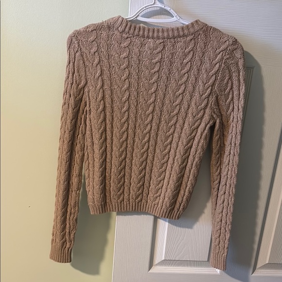 American Eagle Outfitters Tan Crew Neck Cable Knit Sweater - Picture 2 of 3